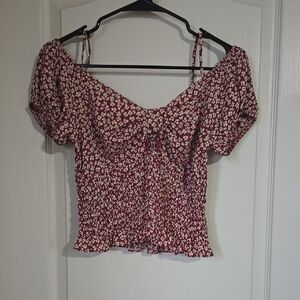 Floral Red Women's Top